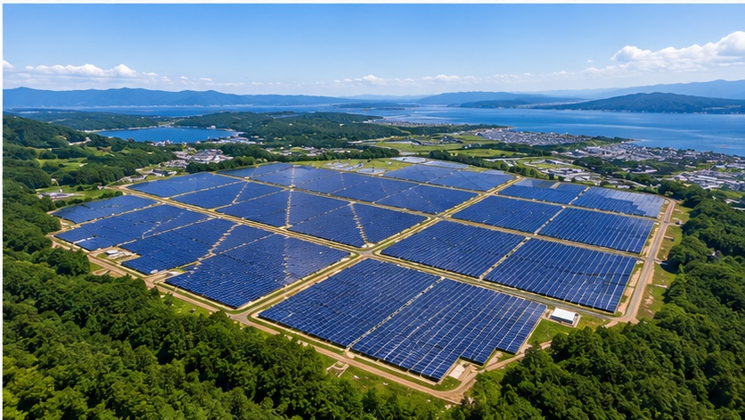 メガソーラー発電所の空撮